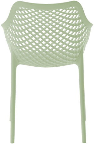 Mykonos Polypropylene Plastic Contemporary Mint Outdoor Patio Dining Chair - 22.5" W x 24.5" D x 31.5" H