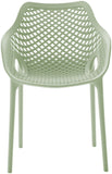 Mykonos Polypropylene Plastic Contemporary Mint Outdoor Patio Dining Chair - 22.5" W x 24.5" D x 31.5" H