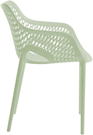 Mykonos Polypropylene Plastic Contemporary Mint Outdoor Patio Dining Chair - 22.5" W x 24.5" D x 31.5" H