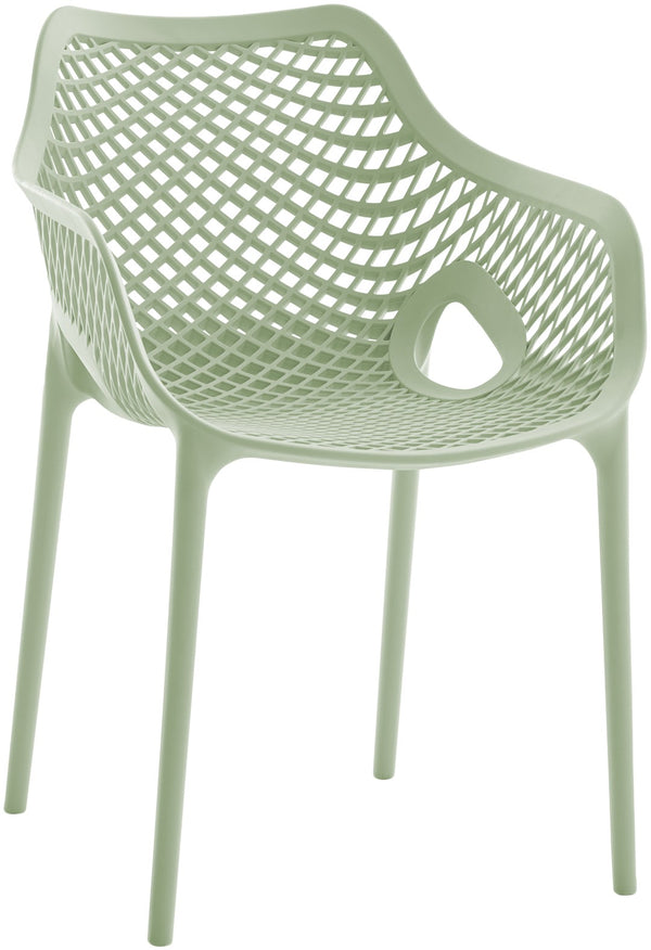 Mykonos Polypropylene Plastic Contemporary Mint Outdoor Patio Dining Chair - 22.5" W x 24.5" D x 31.5" H