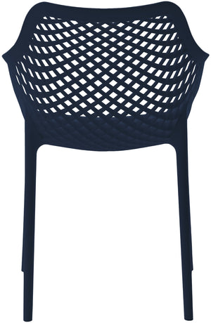 Mykonos Polypropylene Plastic Contemporary Navy Outdoor Patio Dining Chair - 22.5" W x 24.5" D x 31.5" H