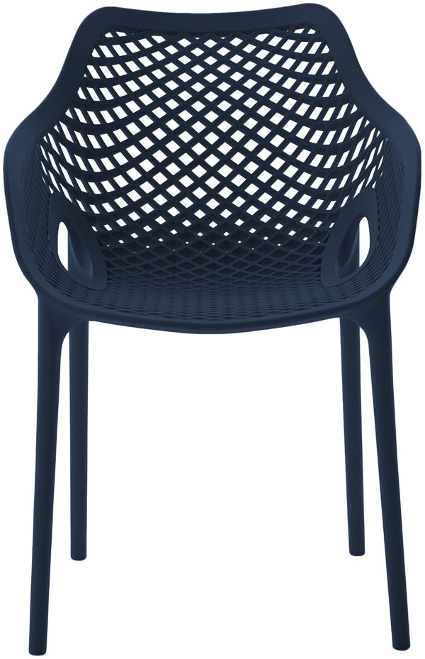 Mykonos Polypropylene Plastic Contemporary Navy Outdoor Patio Dining Chair - 22.5" W x 24.5" D x 31.5" H