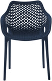 Mykonos Polypropylene Plastic Contemporary Navy Outdoor Patio Dining Chair - 22.5" W x 24.5" D x 31.5" H