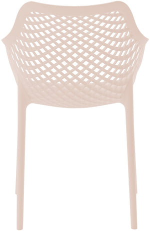 Mykonos Polypropylene Plastic Contemporary Pink Outdoor Patio Dining Chair - 22.5" W x 24.5" D x 31.5" H