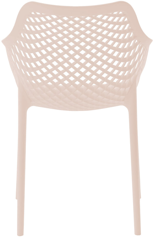 Mykonos Polypropylene Plastic Contemporary Pink Outdoor Patio Dining Chair - 22.5" W x 24.5" D x 31.5" H