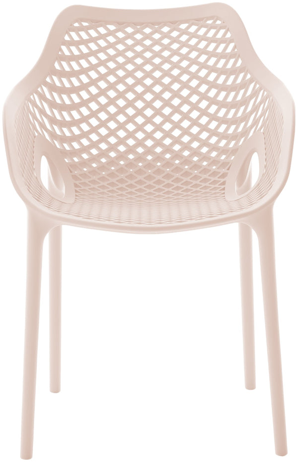 Mykonos Polypropylene Plastic Contemporary Pink Outdoor Patio Dining Chair - 22.5" W x 24.5" D x 31.5" H