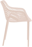 Mykonos Polypropylene Plastic Contemporary Pink Outdoor Patio Dining Chair - 22.5" W x 24.5" D x 31.5" H
