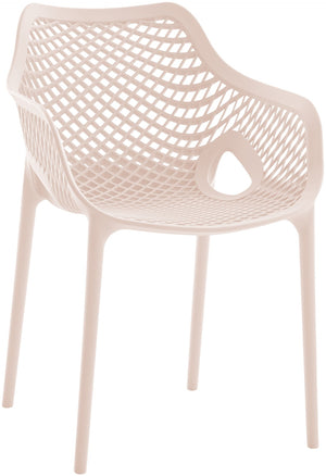 Mykonos Polypropylene Plastic Contemporary Pink Outdoor Patio Dining Chair - 22.5" W x 24.5" D x 31.5" H