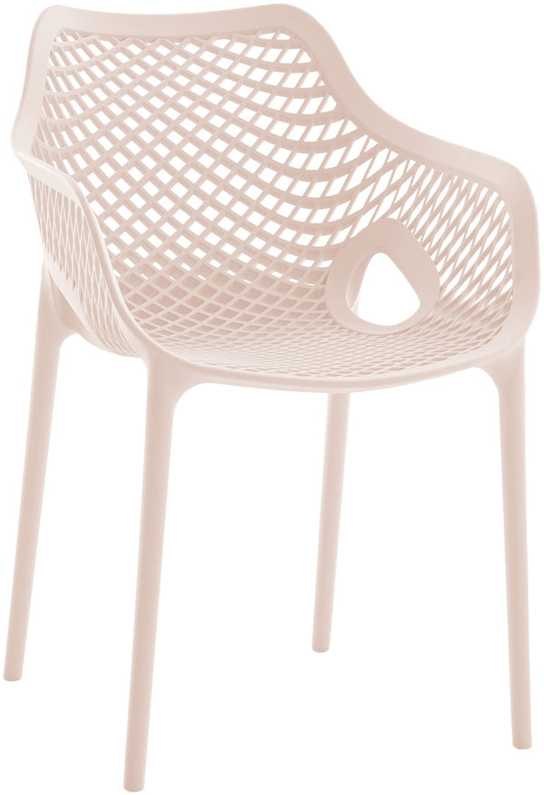 Mykonos Polypropylene Plastic Contemporary Pink Outdoor Patio Dining Chair - 22.5" W x 24.5" D x 31.5" H