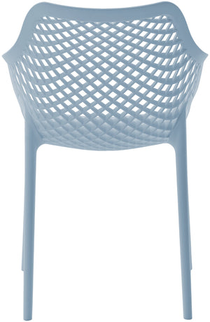 Mykonos Polypropylene Plastic Contemporary Sky Blue Outdoor Patio Dining Chair - 22.5" W x 24.5" D x 31.5" H