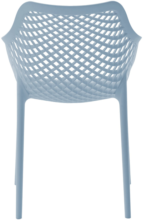Mykonos Polypropylene Plastic Contemporary Sky Blue Outdoor Patio Dining Chair - 22.5" W x 24.5" D x 31.5" H
