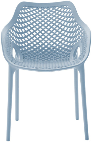 Mykonos Polypropylene Plastic Contemporary Sky Blue Outdoor Patio Dining Chair - 22.5" W x 24.5" D x 31.5" H