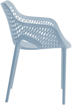 Mykonos Polypropylene Plastic Contemporary Sky Blue Outdoor Patio Dining Chair - 22.5" W x 24.5" D x 31.5" H
