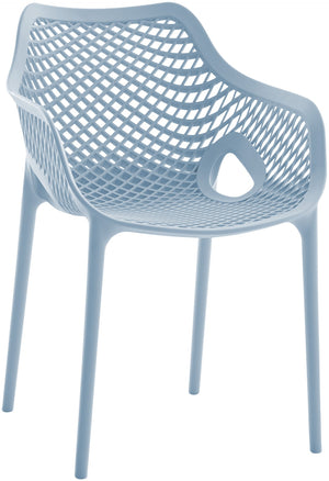 Mykonos Polypropylene Plastic Contemporary Sky Blue Outdoor Patio Dining Chair - 22.5" W x 24.5" D x 31.5" H