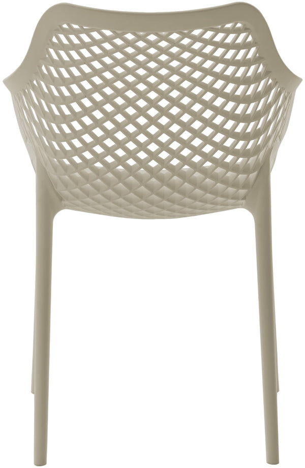 Mykonos Polypropylene Plastic Contemporary Taupe Outdoor Patio Dining Chair - 22.5" W x 24.5" D x 31.5" H