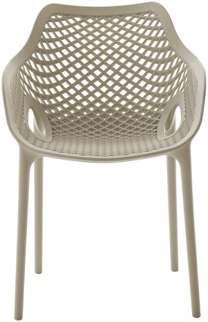 Mykonos Polypropylene Plastic Contemporary Taupe Outdoor Patio Dining Chair - 22.5" W x 24.5" D x 31.5" H