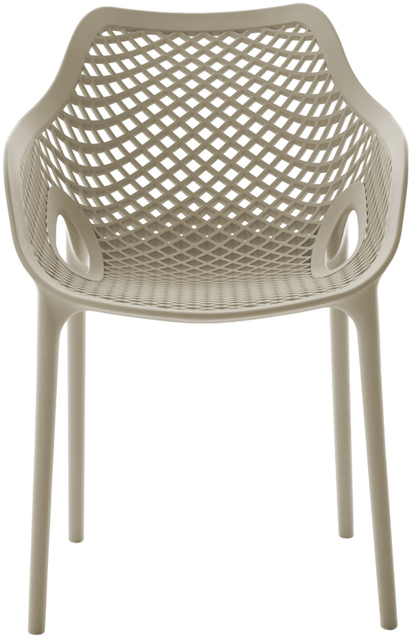Mykonos Polypropylene Plastic Contemporary Taupe Outdoor Patio Dining Chair - 22.5" W x 24.5" D x 31.5" H