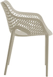 Mykonos Polypropylene Plastic Contemporary Taupe Outdoor Patio Dining Chair - 22.5" W x 24.5" D x 31.5" H