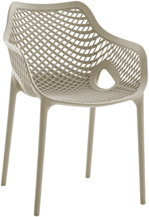 Mykonos Polypropylene Plastic Contemporary Taupe Outdoor Patio Dining Chair - 22.5" W x 24.5" D x 31.5" H