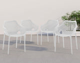 Mykonos Polypropylene Plastic Contemporary White Outdoor Patio Dining Chair - 22.5" W x 24.5" D x 31.5" H