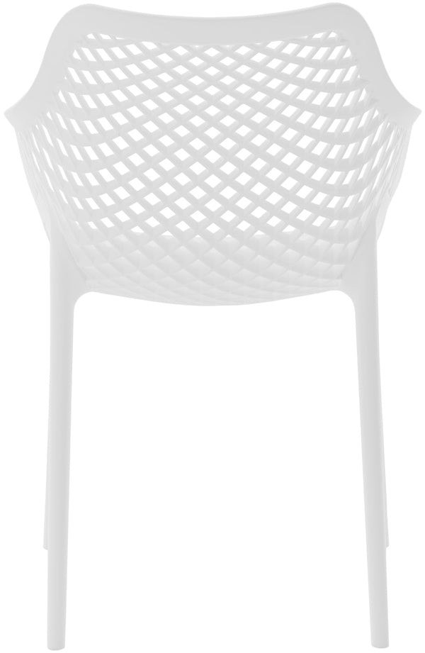 Mykonos Polypropylene Plastic Contemporary White Outdoor Patio Dining Chair - 22.5" W x 24.5" D x 31.5" H