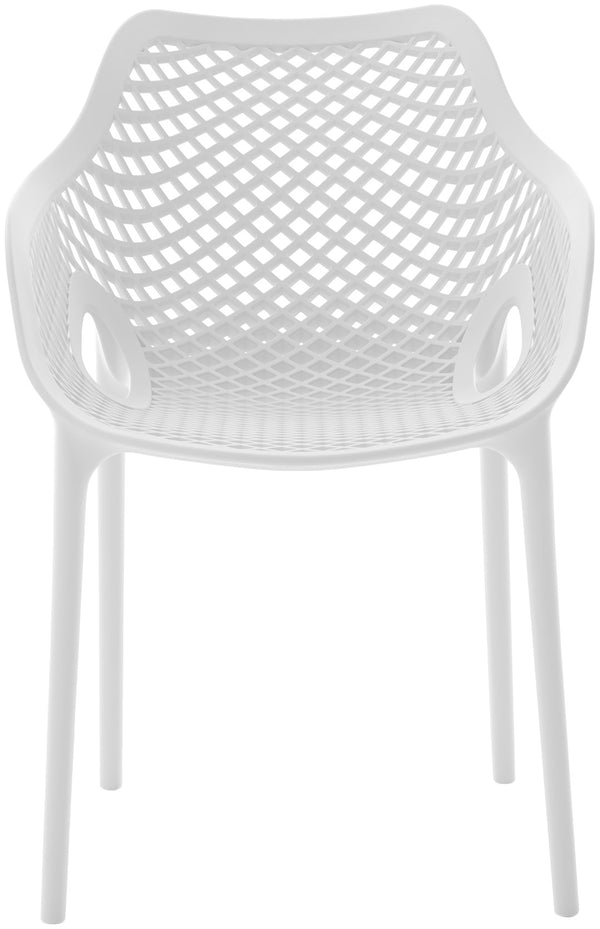 Mykonos Polypropylene Plastic Contemporary White Outdoor Patio Dining Chair - 22.5" W x 24.5" D x 31.5" H