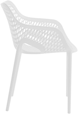 Mykonos Polypropylene Plastic Contemporary White Outdoor Patio Dining Chair - 22.5" W x 24.5" D x 31.5" H