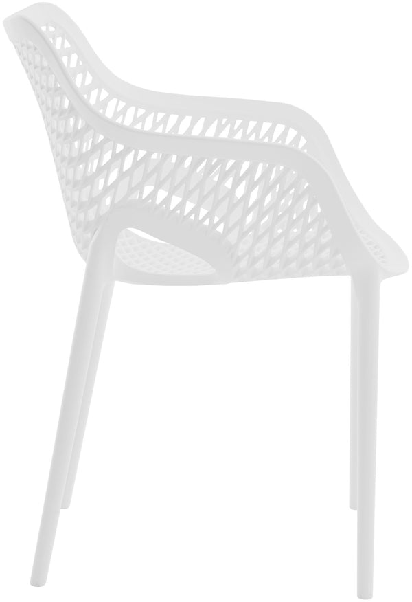 Mykonos Polypropylene Plastic Contemporary White Outdoor Patio Dining Chair - 22.5" W x 24.5" D x 31.5" H