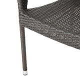 Mirage Outdoor Mix Mocha Wicker Stacking Dining Chairs Noble House