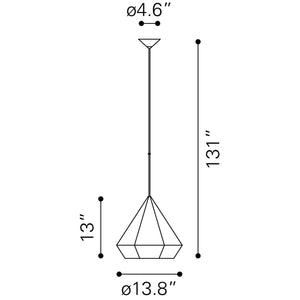 Zuo Modern Forecast Steel Modern Commercial Grade Ceiling Lamp Black Steel