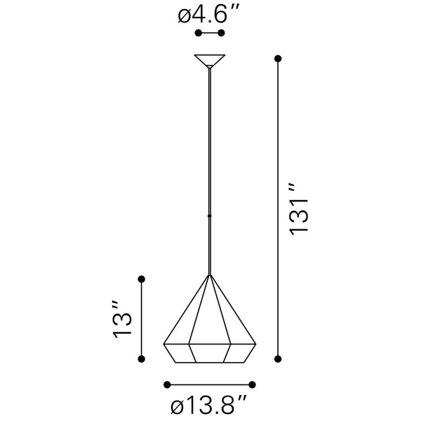 Zuo Modern Forecast Steel Modern Commercial Grade Ceiling Lamp Black Steel