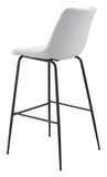 Zuo Modern Byron 100% Polyurethane, Plywood, Steel Modern Commercial Grade Barstool White, Black 100% Polyurethane, Plywood, Steel