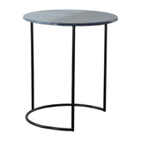 Sagebrook Home Contemporary Metal, Set of 2 -  22/24" Round Side Tables, Ombre Black 15219-04 Black Iron