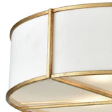 Ceramique 16'' Wide 3-Light Semi Flush Mount - Antique Gold Leaf