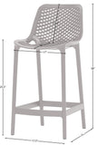 Mykonos Polypropylene Plastic Contemporary Grey Outdoor Patio Stool - 17.5" W x 21" D x 38" H