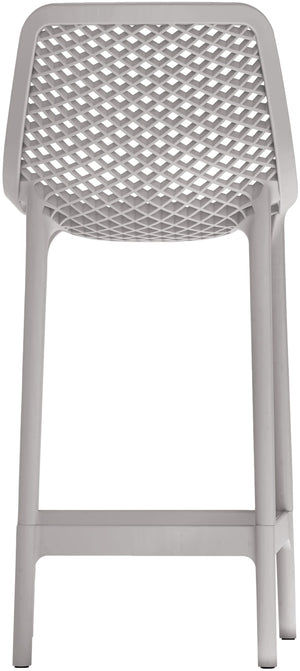 Mykonos Polypropylene Plastic Contemporary Grey Outdoor Patio Stool - 17.5" W x 21" D x 38" H