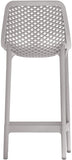 Mykonos Polypropylene Plastic Contemporary Grey Outdoor Patio Stool - 17.5" W x 21" D x 38" H