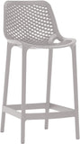 Mykonos Polypropylene Plastic Contemporary Grey Outdoor Patio Stool - 17.5" W x 21" D x 38" H