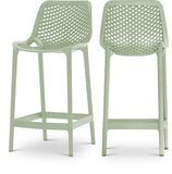 Mykonos Polypropylene Plastic Contemporary Mint Outdoor Patio Stool - 17.5" W x 21" D x 38" H