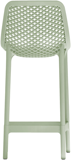 Mykonos Polypropylene Plastic Contemporary Mint Outdoor Patio Stool - 17.5" W x 21" D x 38" H