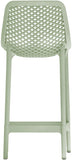 Mykonos Polypropylene Plastic Contemporary Mint Outdoor Patio Stool - 17.5" W x 21" D x 38" H