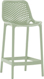 Mykonos Polypropylene Plastic Contemporary Mint Outdoor Patio Stool - 17.5" W x 21" D x 38" H