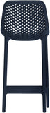 Mykonos Polypropylene Plastic Contemporary Navy Outdoor Patio Stool - 17.5" W x 21" D x 38" H