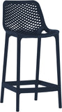 Mykonos Polypropylene Plastic Contemporary Navy Outdoor Patio Stool - 17.5" W x 21" D x 38" H