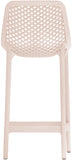 Mykonos Polypropylene Plastic Contemporary Pink Outdoor Patio Stool - 17.5" W x 21" D x 38" H