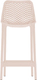 Mykonos Polypropylene Plastic Contemporary Pink Outdoor Patio Stool - 17.5" W x 21" D x 38" H