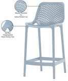 Mykonos Polypropylene Plastic Contemporary Sky Blue Outdoor Patio Stool - 17.5" W x 21" D x 38" H