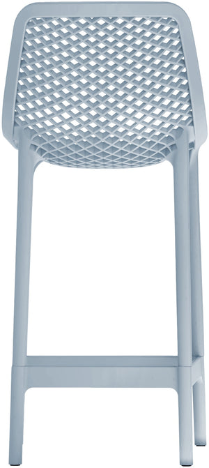 Mykonos Polypropylene Plastic Contemporary Sky Blue Outdoor Patio Stool - 17.5" W x 21" D x 38" H