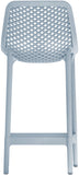 Mykonos Polypropylene Plastic Contemporary Sky Blue Outdoor Patio Stool - 17.5" W x 21" D x 38" H