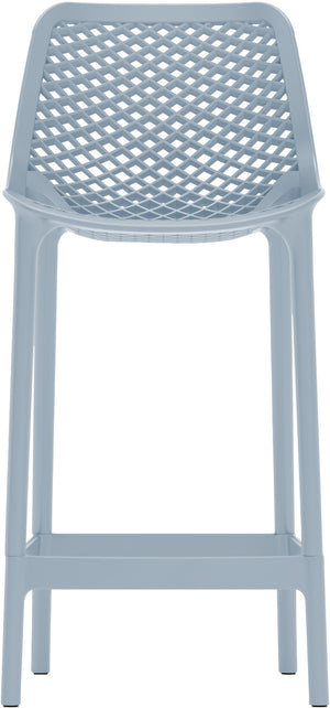 Mykonos Polypropylene Plastic Contemporary Sky Blue Outdoor Patio Stool - 17.5" W x 21" D x 38" H